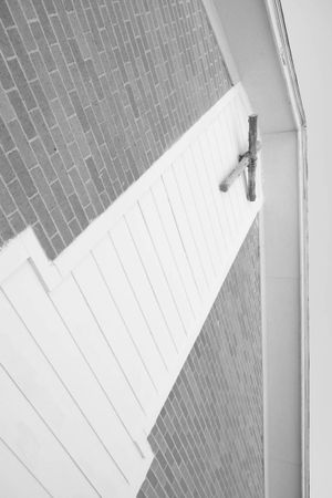 Looking up at the peak of the chapel roof