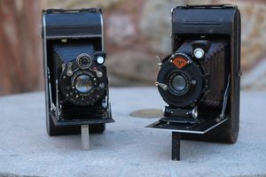 Two vintage 220 folding cameras